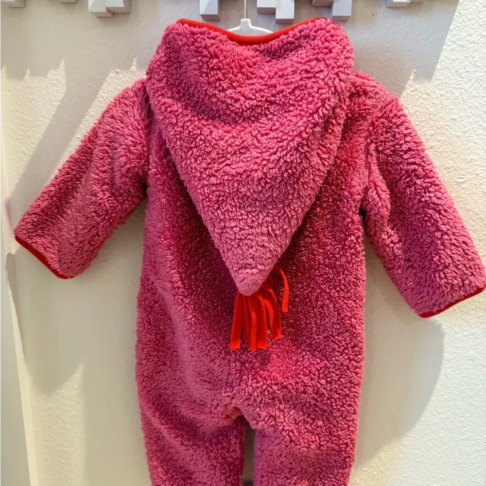 Warm Pink Sherpa Kids Onesie - Picture 2 of 3